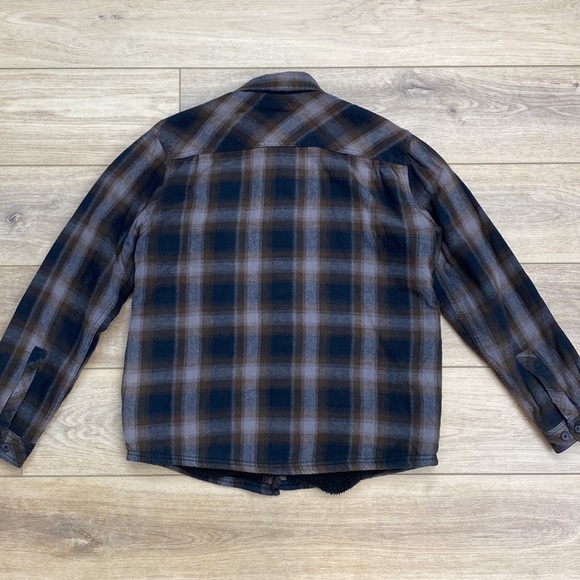 Boston Traders Sherpa‎ Plaid Flannel Shacket Shirt Jacket Grunge Casual Lined - Picture 9 of 14
